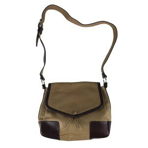 Wilsons Leather Womens Beige Brown Pelle Studios Shoulder Strap Crossbody Bag